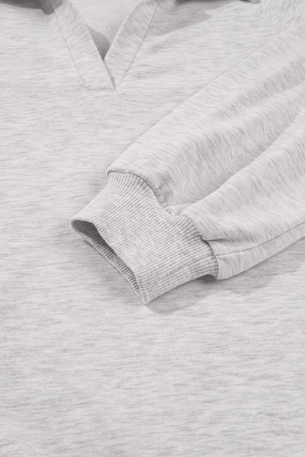Polo Collar V Neck Pullover and Drawstring Sweatpants Set